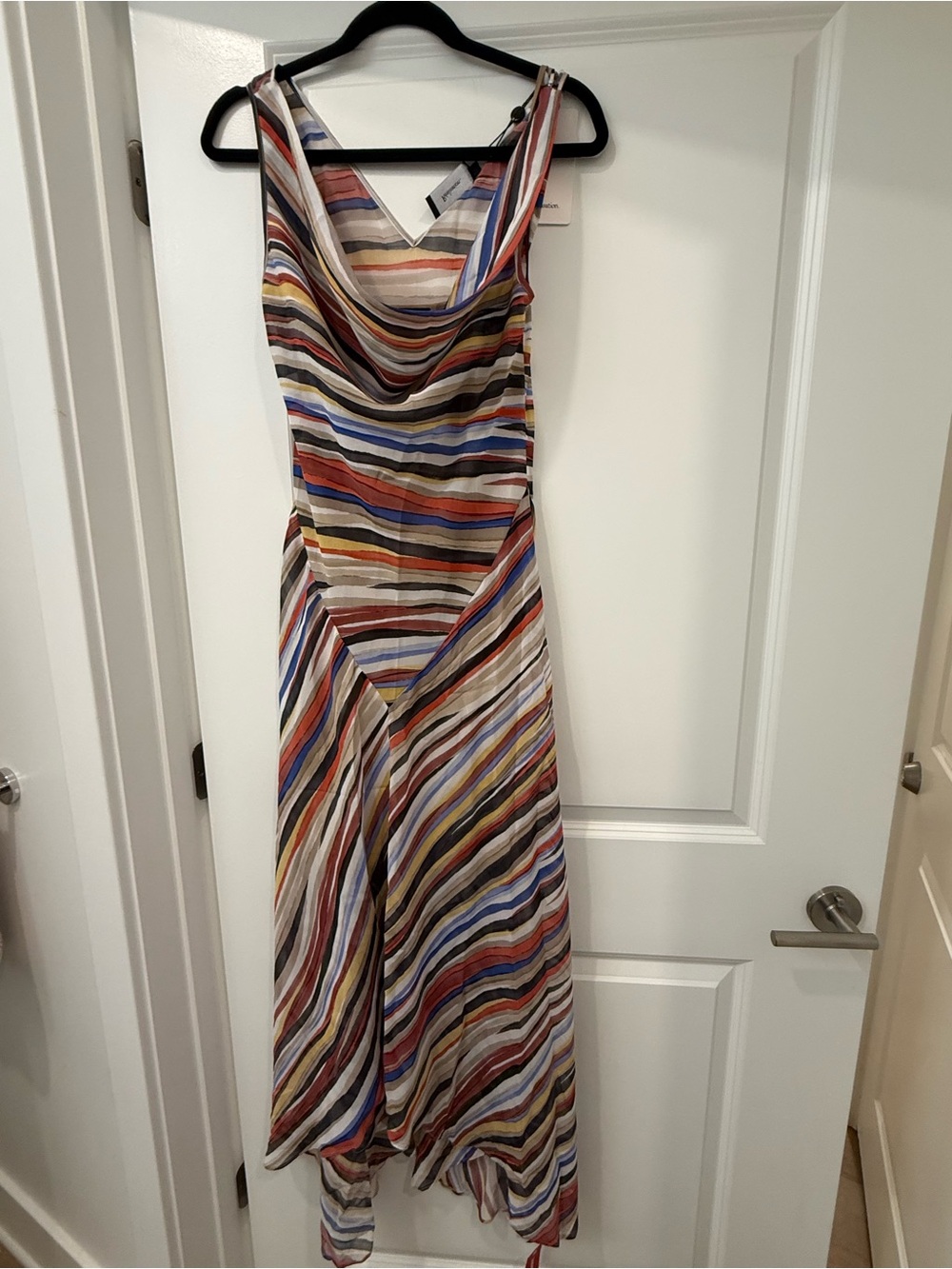 Realisation Par Striped Asymmetrical Multicolor Maxi Dress